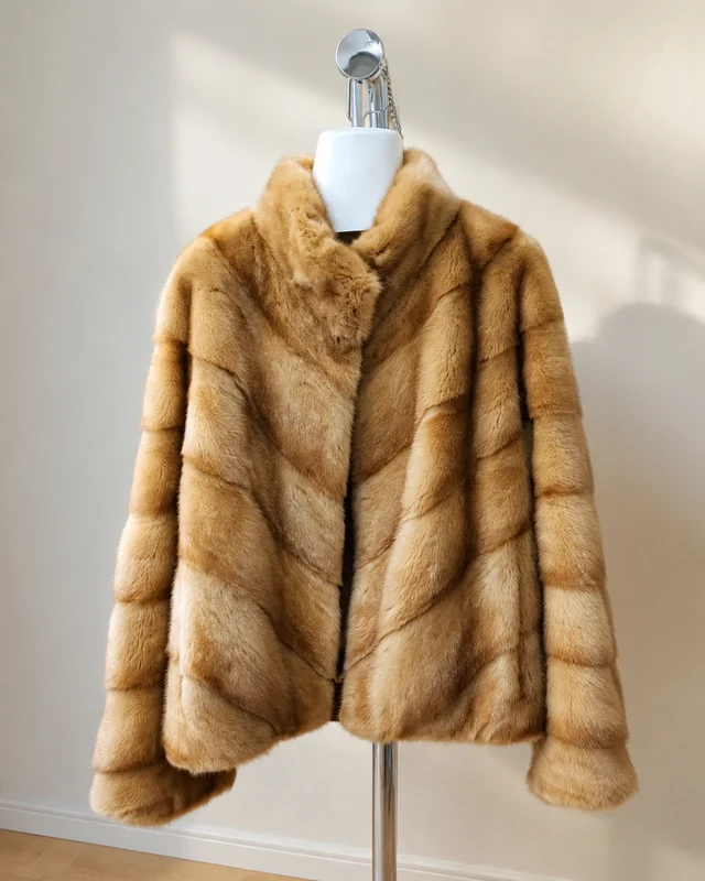 Camel Panel Jacket design reference for custom fur garment development