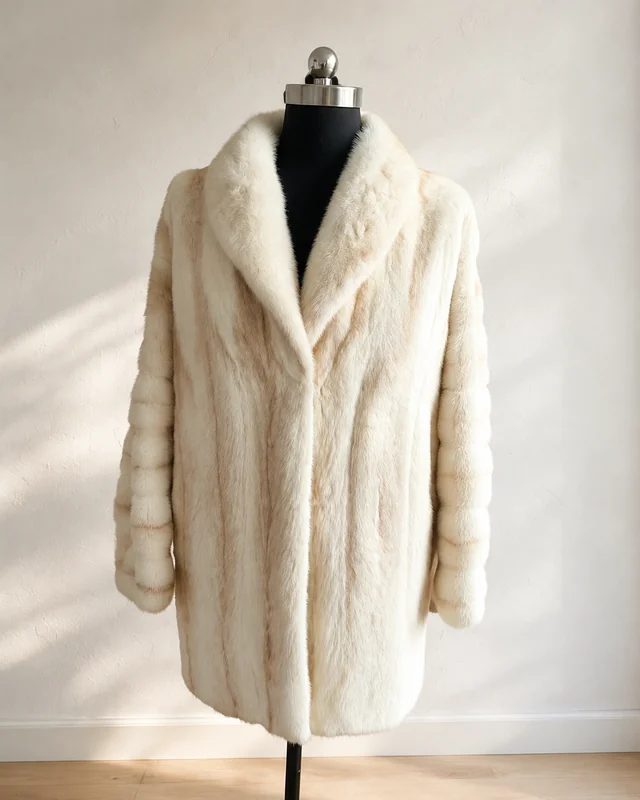 Ivory Long Coat C19 design reference for custom fur garment development